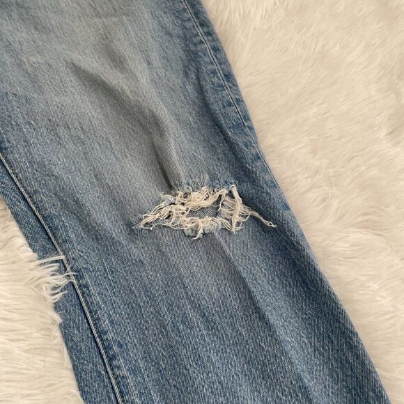 Women Levi's Wedgie Straight Leg High Rise Distressed Denim Jeans Size W28 L26 - Picture 6 of 10